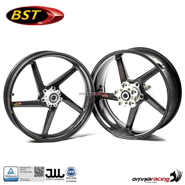 Coppia cerchi in fibra carbonio BST Black Diamond 3.5x17" e 5.5x17" Ducati Paul Smart/Sport Classic