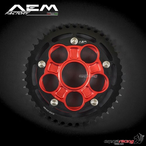 Kit corona/portacorona AEM rosso lava per Ducati Hypermotard 796/950/950SP