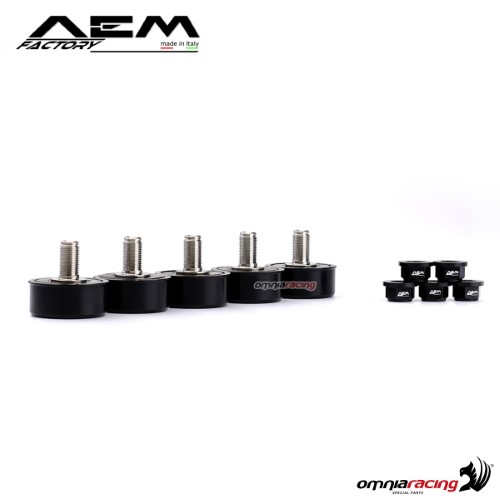 AEM titanium rubber dumpers carbon black for Ducati Hypermotard 796/950/950SP