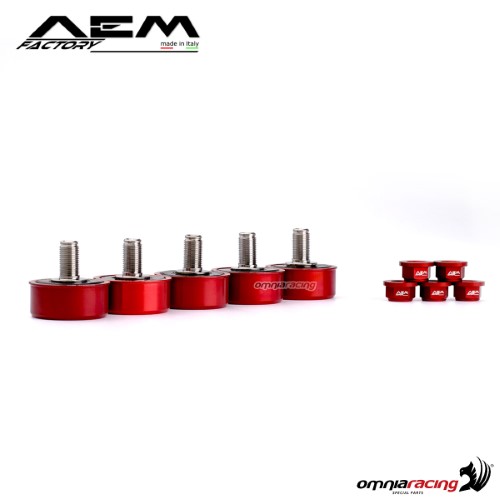 AEM titanium rubber dumpers lava red for Ducati Hypermotard 821/SP