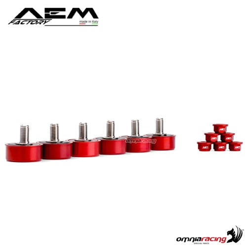 Parastrappi AEM in titanio rosso lava per Ducati Panigale V4/S