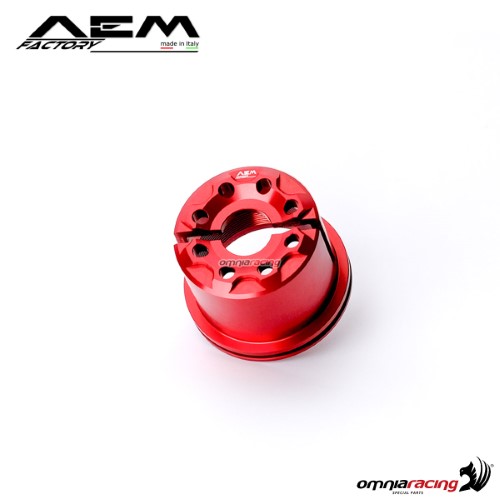 AEM steering stem nut lava red for Ducati 848/Evo
