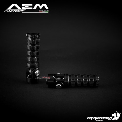 AEM pedane pieghevoli rotonde nero carbon per DU059-