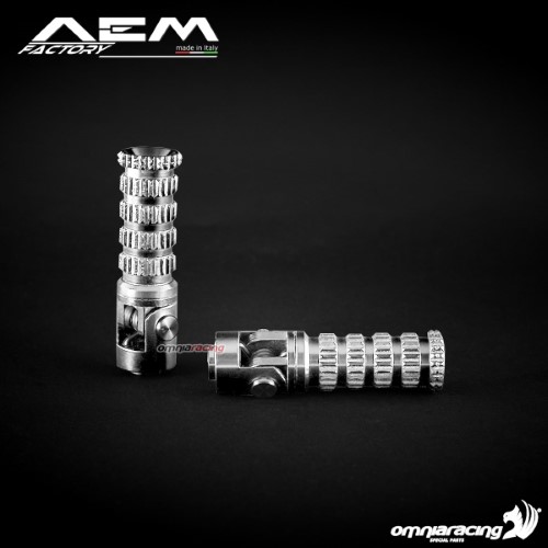 AEM pedane pieghevoli rotonde argento iridio per DU059-