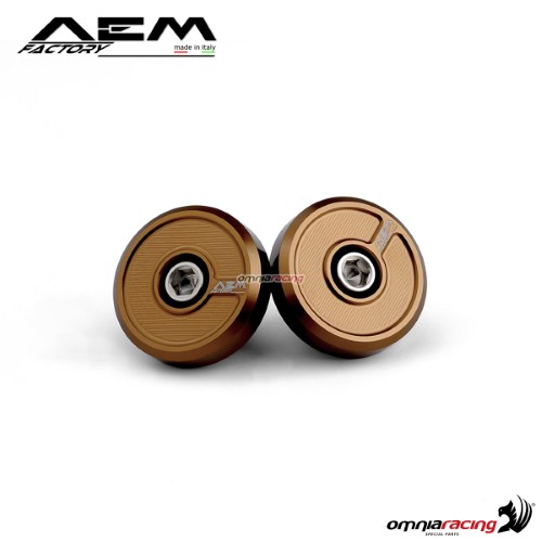 AEM ergal handlebar bar-end racer bronze for Ducati Scrambler Classic