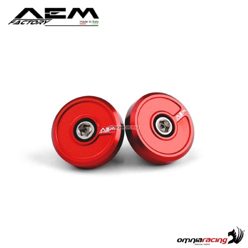 Contrappesi manubrio AEM in ergal rosso lava per Ducati Scrambler Classic
