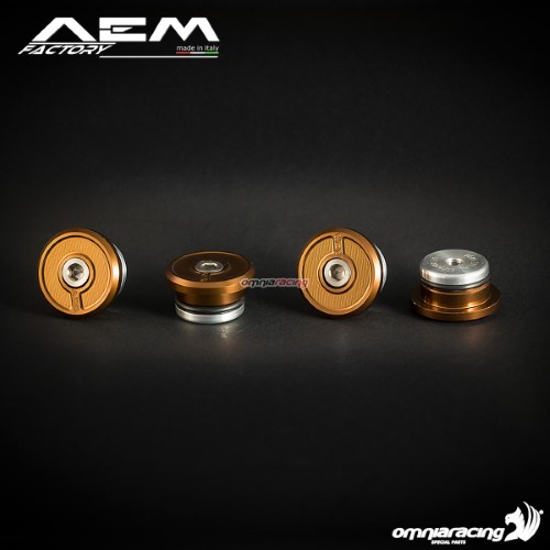 AEM frame ergal caps racer bronze for Ducati Scrambler 1100/Special