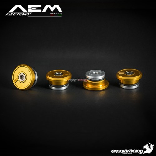 AEM frame ergal caps pepita gold for Ducati Scrambler 1100/Special