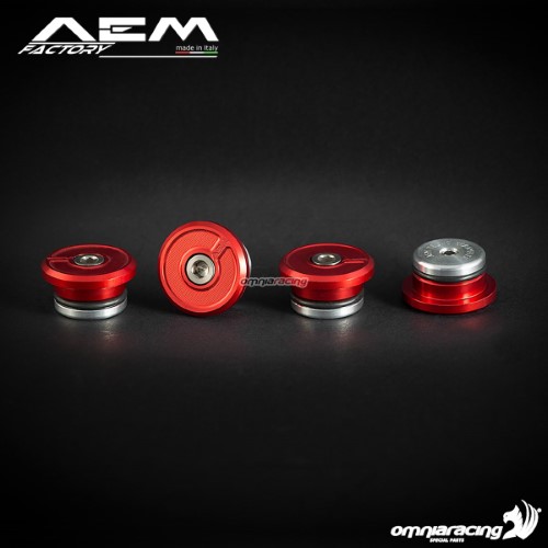AEM frame ergal caps lava red for Ducati Scrambler Full Throttle