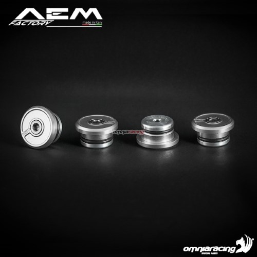 AEM frame ergal caps rodhium silver for Ducati Scrambler Full Throttle