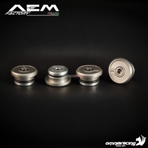 AEM frame ergal caps titanium grey for Ducati Scrambler 1100/Special