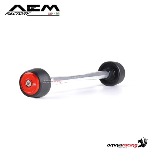 AEM front wheel sliders lava red for Ducati Diavel 1200