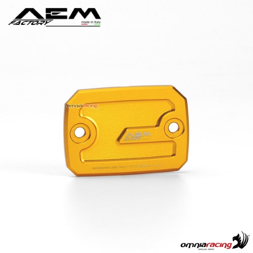 AEM ergal brake oil reservoir rectangular cap pepita gold for Ducati Hypermotard 796/939