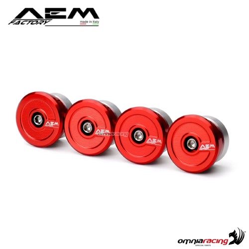 Contrappesi manubrio AEM in ergal rosso lava per Ducati X-Diavel/S