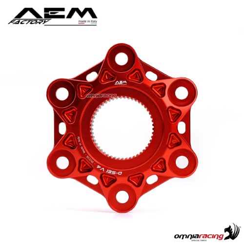 Flangia corona AEM rosso lava per Ducati Panigale V4 tutte le versioni