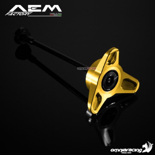 AEM rear wheel slider small pepita gold for Ducati Hypermotard 950/SP