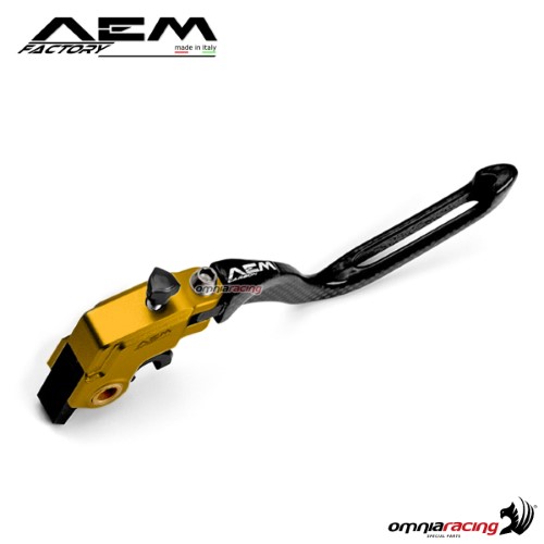 AEM carbon clutch lever for Brembo OEM master cylinder gold Ducati Hypermotard 1100/S/Evo/Evo SP