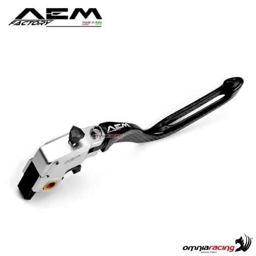 AEM carbon clutch lever for Brembo OEM master cylinder rodhium silver Ducati Streetfighter 1098/S