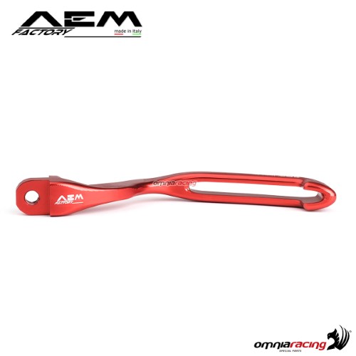 AEM aluminum clutch lever for Brembo RCS master cylinder lava red