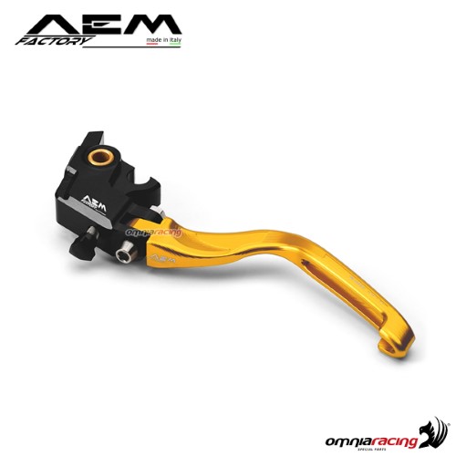 AEM aluminum clutch lever for Brembo OEM master cylinder gold Ducati Hypermotard 1100/S/Evo/Evo SP