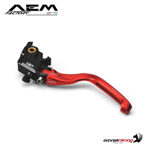 AEM aluminum clutch lever for Brembo OEM master cylinder lava red for Ducati Desmosedici RR