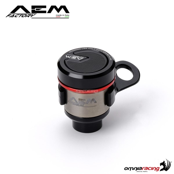 AEM serbatoio fluido frizione in titanio pompe freno Brembo OEM rosso lava Ducati Streetfighter 848