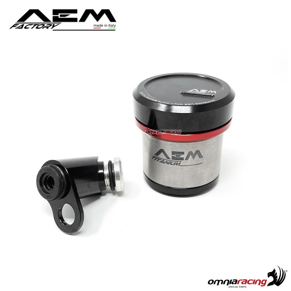 AEM serbatoio fluido freno in titanio per pompe Brembo RCS Corsa Corta rosso lava