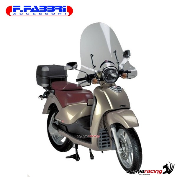 Parabrezza Fabbri trasparente con bordo omologato TUV per Aprilia Scarabeo 125/150/200/GT 1999>2007