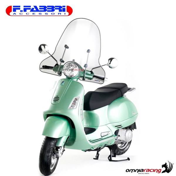 Parabrezza Fabbri trasparente con bordo per Piaggio Vespa GTS IE 4T/GTS 125/150/250/300 2003>2017