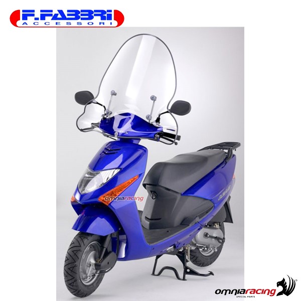 Parabrezza Fabbri trasparente con bordo omologato TUV per Honda Lead 100 2003>2012