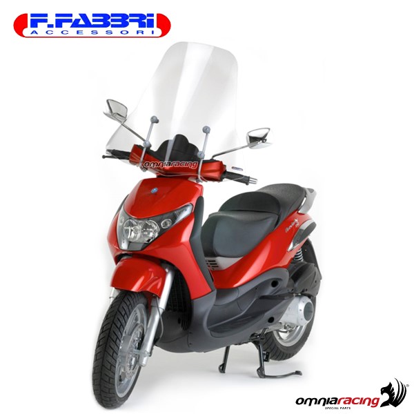 Parabrezza Fabbri trasparente con bordo per Piaggio Beverly 125/200/250 2002>2006