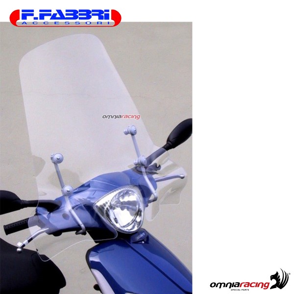 Parabrezza Fabbri trasparente con bordo per Piaggio FLY 50/100/125/150 2004>2015