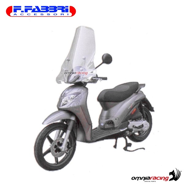Parabrezza Fabbri trasparente con bordo per Piaggio Liberty S 4T 50/125/150/200 2006>2011
