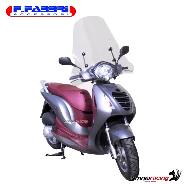 Parabrezza Fabbri trasparente con bordo omologato TUV per Honda PS125i/PS150i 2006>2013