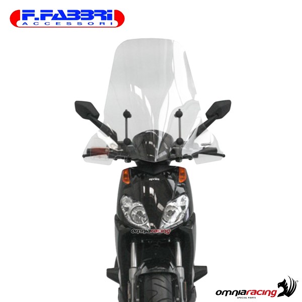 Parabrezza Fabbri trasparente con bordo omologato TUV per Aprilia Sportcity One 50/125 2008>2011