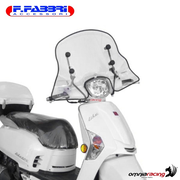 Parabrezza Fabbri trasparente con bordo omologato TUV per Kymco Like 50/125/200 2009>2012