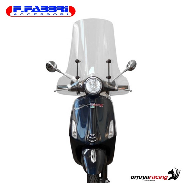 Parabrezza Fabbri trasparente con bordo per Piaggio Vespa Primavera 50/125/150 2013>2016
