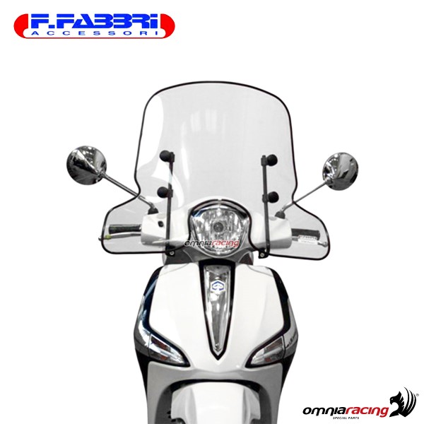 Parabrezza Fabbri trasparente con bordo per Piaggio Liberty ABS 50/125/150 2016>2019