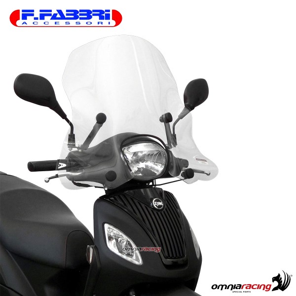 Fabbri Scooter Transparent windshield for SYM Symphony S 125 euro4 Peugeot Tweet V4 2017>2020