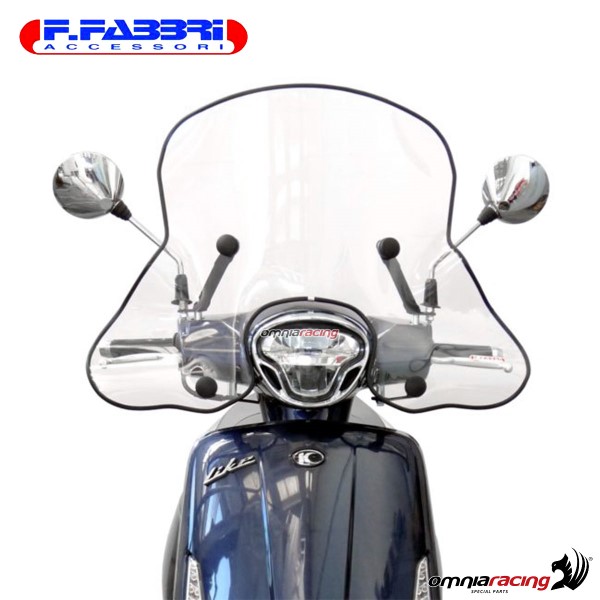 Parabrezza Fabbri trasparente con bordo per Kymco Like 50/125/150 2017>2020
