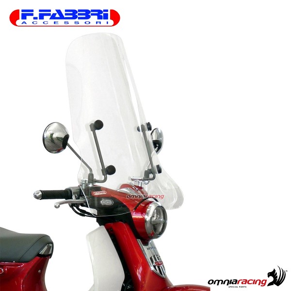 Parabrezza trasparente Fabbri scooter per Honda Super Cube C125 2018>2019