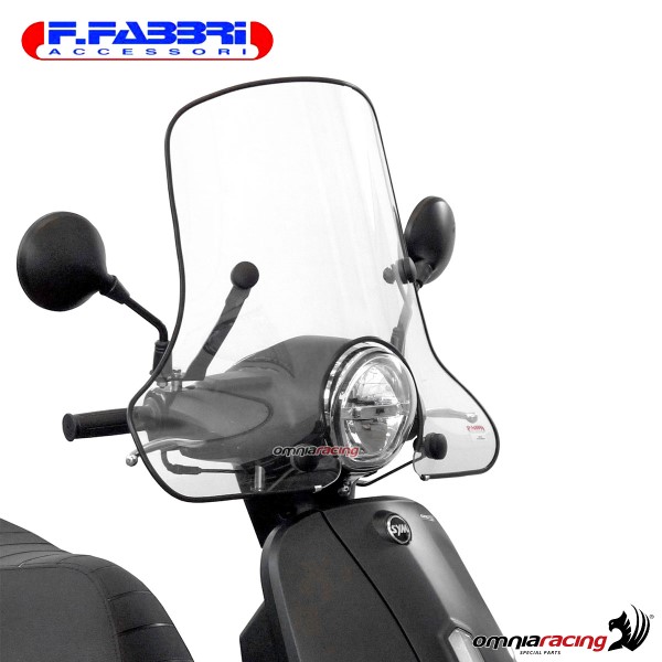 Parabrezza Fabbri trasparente con bordo per SYM Fiddle 125 EURO 5 2020