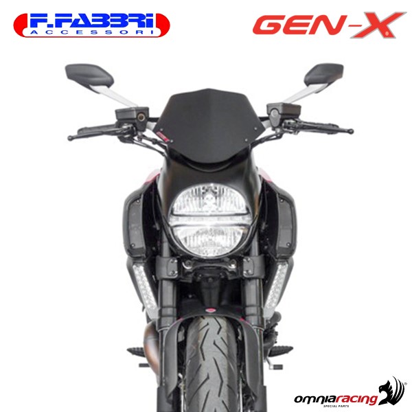 Fabbri GEN-X matt black bi-satin windshield for Ducati Diavel 2011>2013
