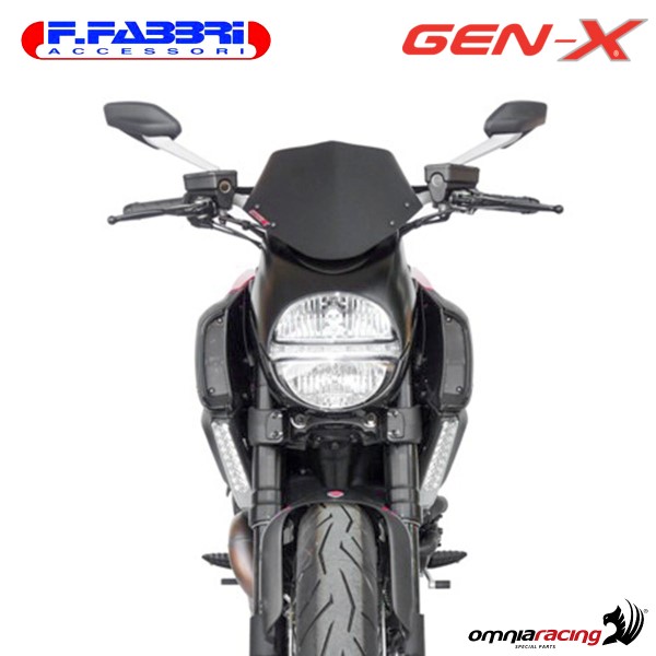 Cupolino nero bistinato opaco Fabbri GEN-X per Ducati Diavel 2011>2013
