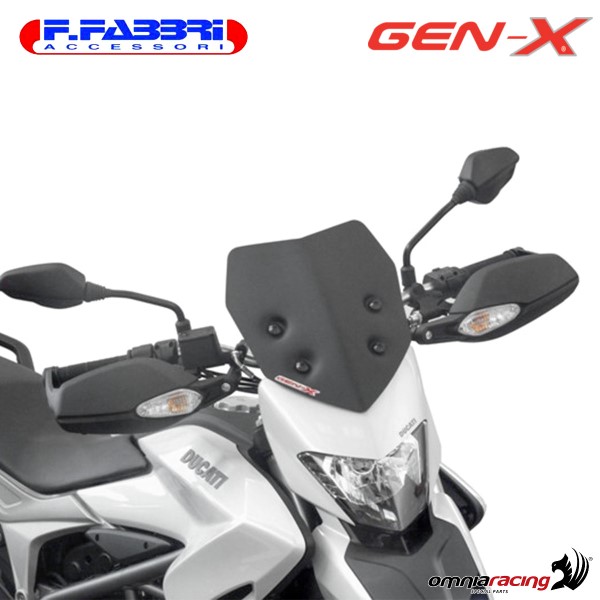 Cupolino nero bistinato opaco Fabbri GEN-X per Ducati Hypermotard/Hyperstrada 800/939 2013>2017