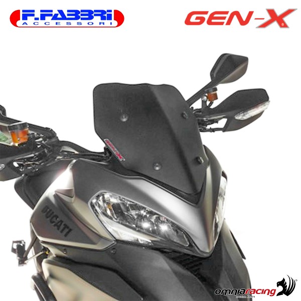 Cupolino nero bistinato opaco Fabbri GEN-X per Ducati Multistrada 1200 2013>2014