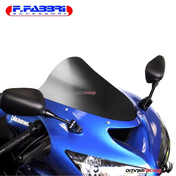 Cupolino nero bistinato opaco doppia bolla Fabbri per Kawasaki ZX6R 636 2005>2008