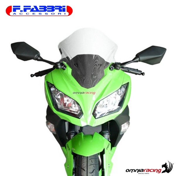 Fabbri double bubble trasparent windshield for Kawasaki Ninja 300 2013>2016