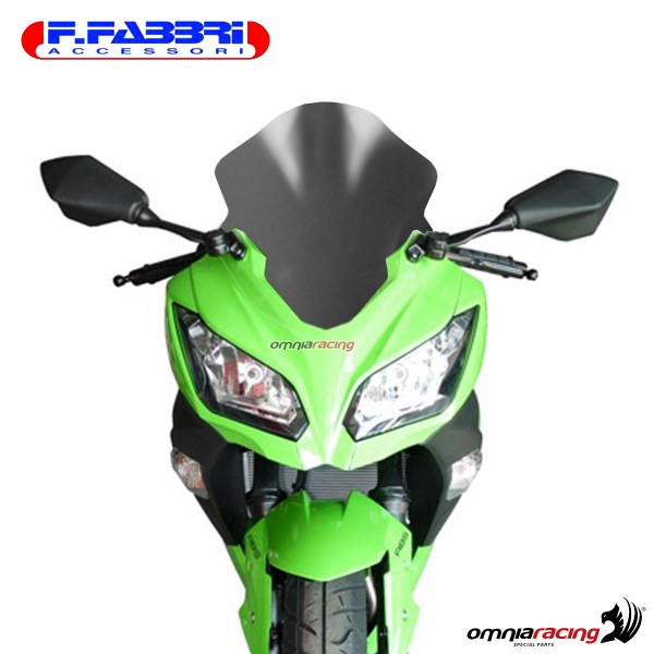 Fabbri double bubble matt black bi-satin windshield for Kawasaki Ninja 300 2013>2016