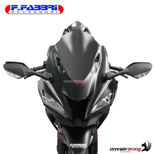 Fabbri double bubble matt black bi-satin windshield for Kawasaki ZX10R 2016>2019
